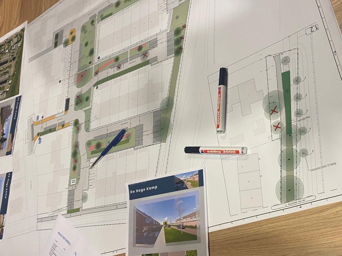 Foto van het plan zoals zichtbaar op 3 december 2025, kort na de aankondiging van de herinrichting